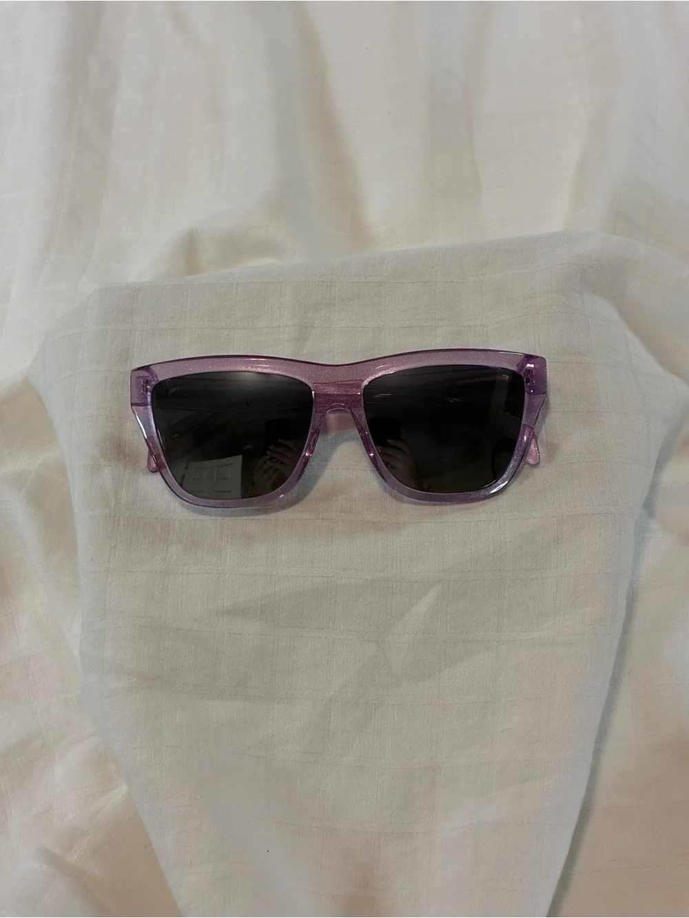 Diff Eyewear Lavender Transparent Frame Sunglasses with Gray Lenses